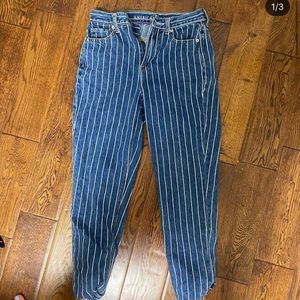 striped mom jeans